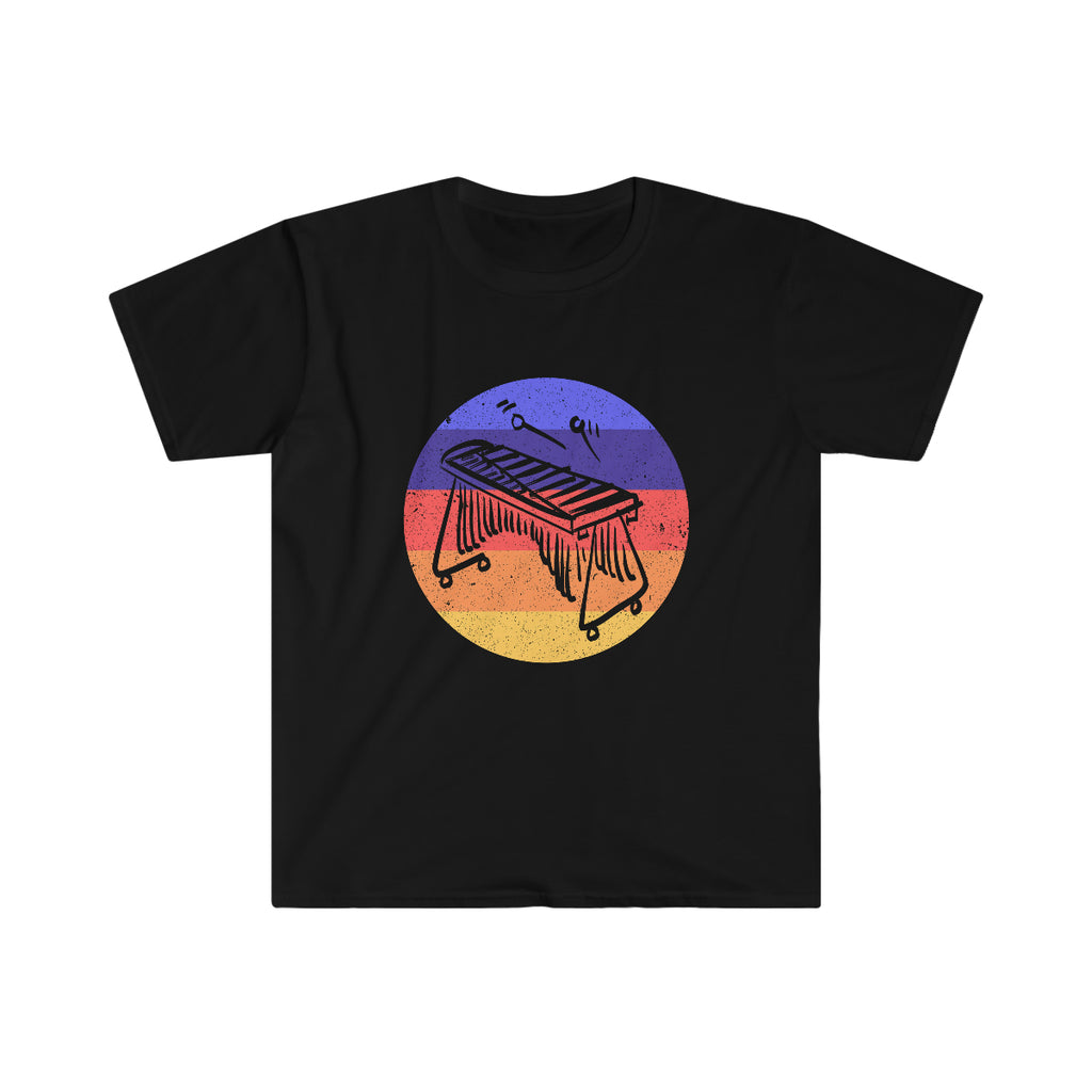 Vintage Grunge Circle Sunset - Marimba - Unisex Softstyle T-Shirt