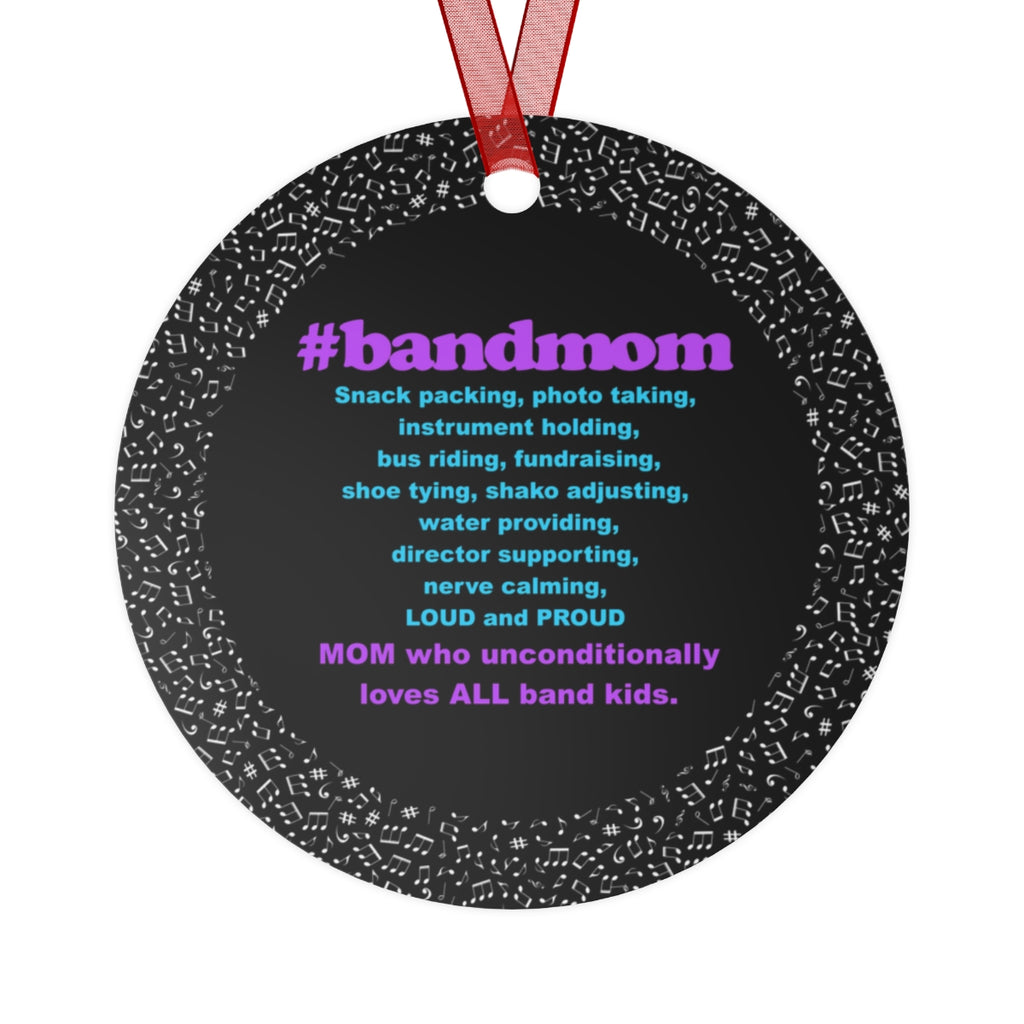 Band Mom - Hashtag - Purple/Blue - Metal Ornament