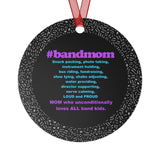 Band Mom - Hashtag - Purple/Blue - Metal Ornament