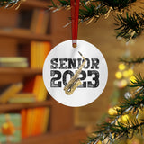 Senior 2023 - Black Lettering - Alto Sax - Metal Ornament