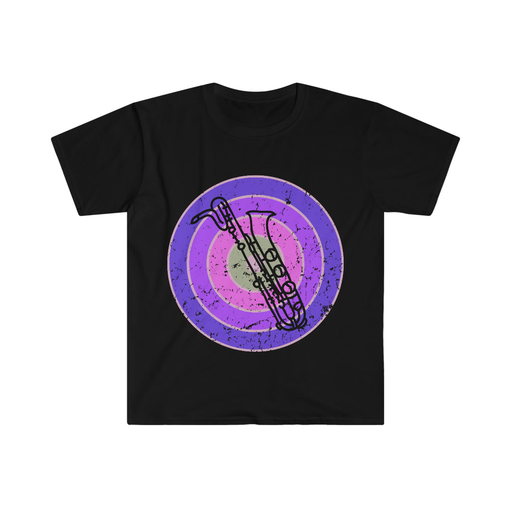 Vintage Grunge Purple Circle - Bari Sax - Unisex Softstyle T-Shirt