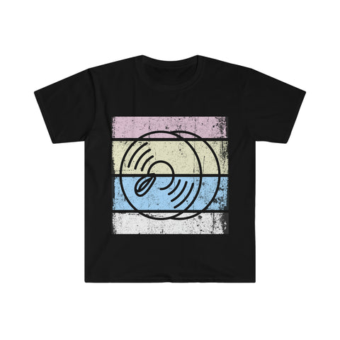 Vintage Grunge Pastel Lines - Cymbals - Unisex Softstyle T-Shirt