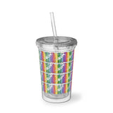Vintage Rainbow Paint - Trumpet - Suave Acrylic Cup - Pattern