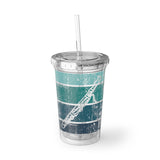 Vintage Grunge Blue Lines - Bassoon - Suave Acrylic Cup