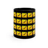 Vintage Yellow Cloud - Trumpet - 11oz Black Mug - Pattern