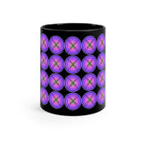 Vintage Grunge Purple Circle - Oboe - 11oz Black Mug - Pattern