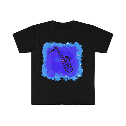 Vintage Blue Cloud - Tenor Sax - Unisex Softstyle T-Shirt