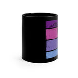Vintage Grunge Purple Lines - Alto Sax - 11oz Black Mug