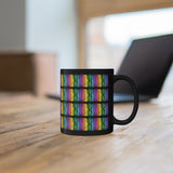 Vintage Rainbow Paint - Oboe - 11oz Black Mug - Pattern