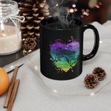 Vintage Rainbow Cloud Heart - Marimba - 11oz Black Mug