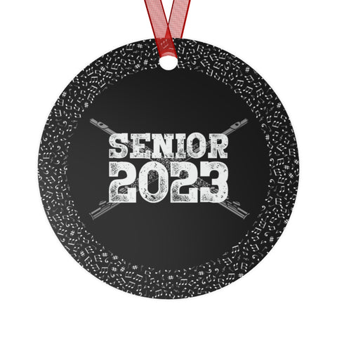 Senior 2023 - White Lettering - Flute - Metal Ornament
