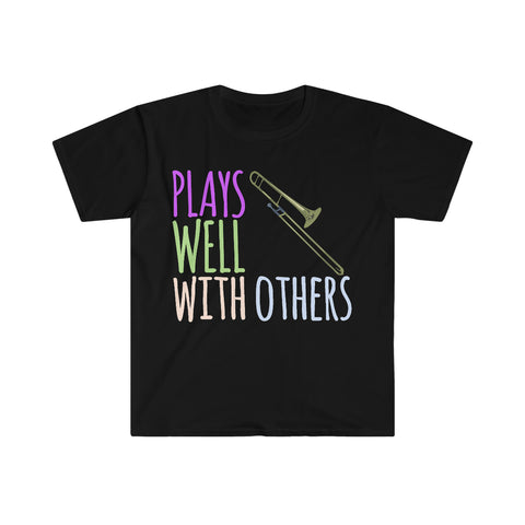 Plays Well With Others - Trombone - Unisex Softstyle T-Shirt