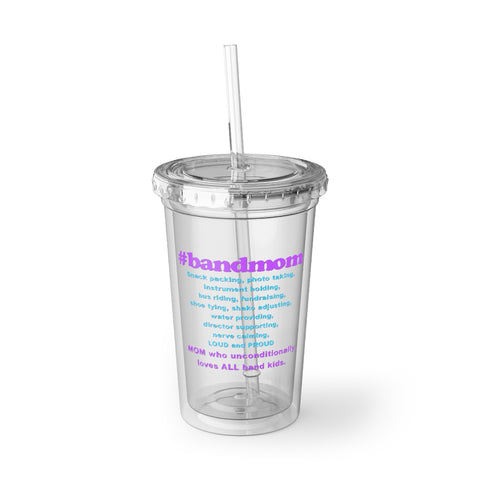 Band Mom - Hashtag - Teal, Magenta - Suave Acrylic Cup