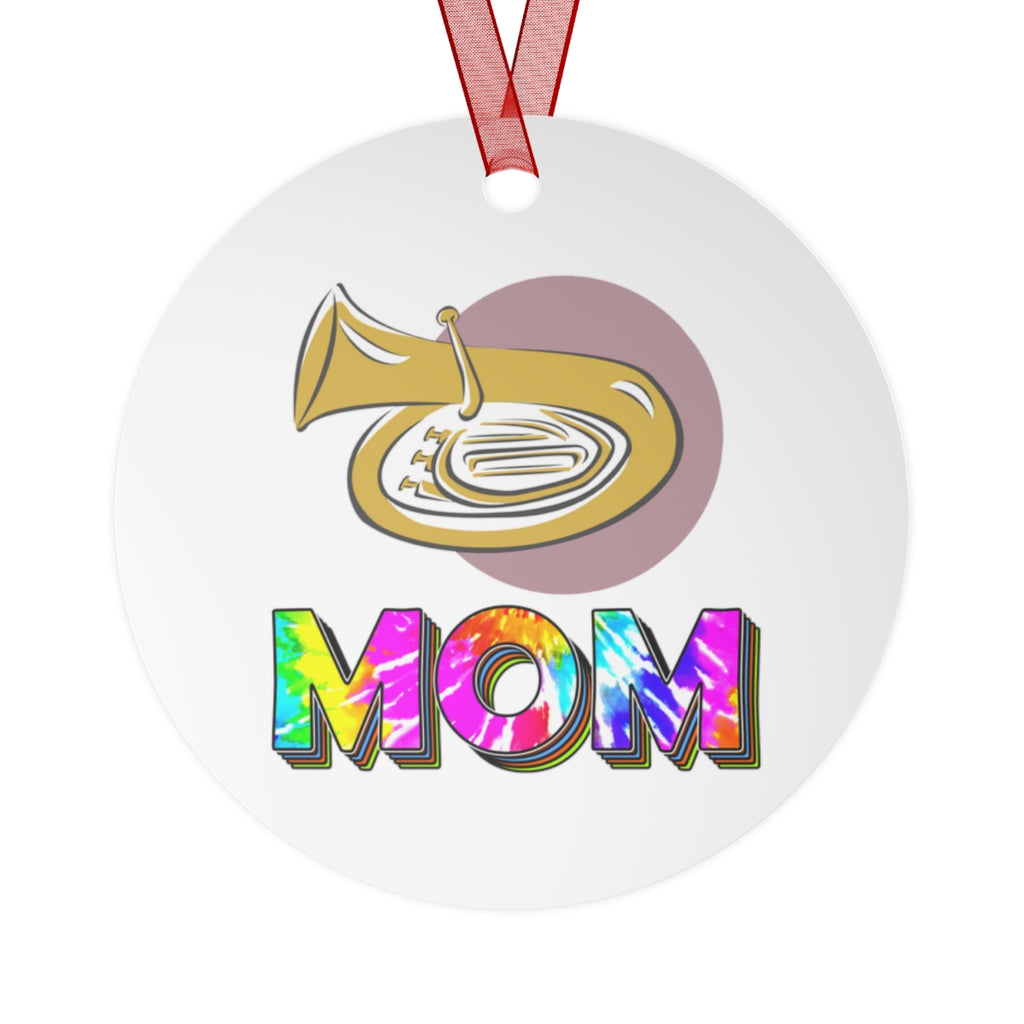 Band Mom - Tie Dye - Tuba - Metal Ornament