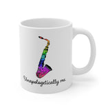 Unapologetically Me - Rainbow - Saxophone - 11oz Black Mug
