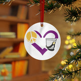 Peace, Love and Marching Band - Metal Ornament