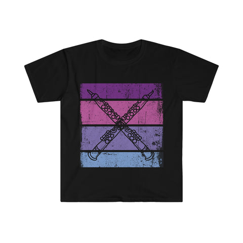 Vintage Grunge Purple Lines - Oboe - Unisex Softstyle T-Shirt