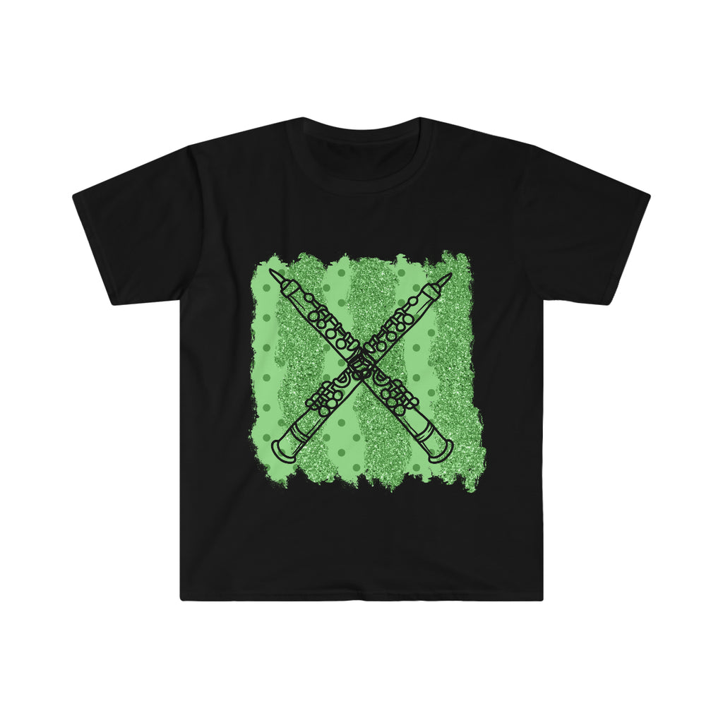 Vintage Green Glitter Dots - Oboe - Unisex Softstyle T-Shirt