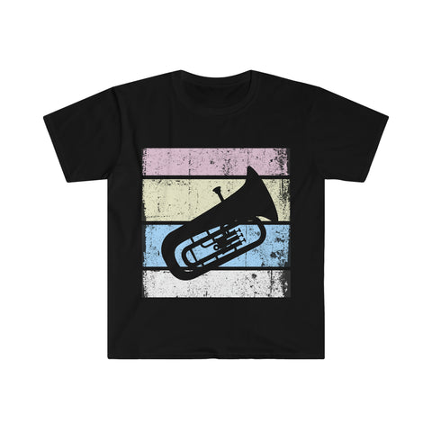 Vintage Grunge Pastel Lines - Tuba - Unisex Softstyle T-Shirt