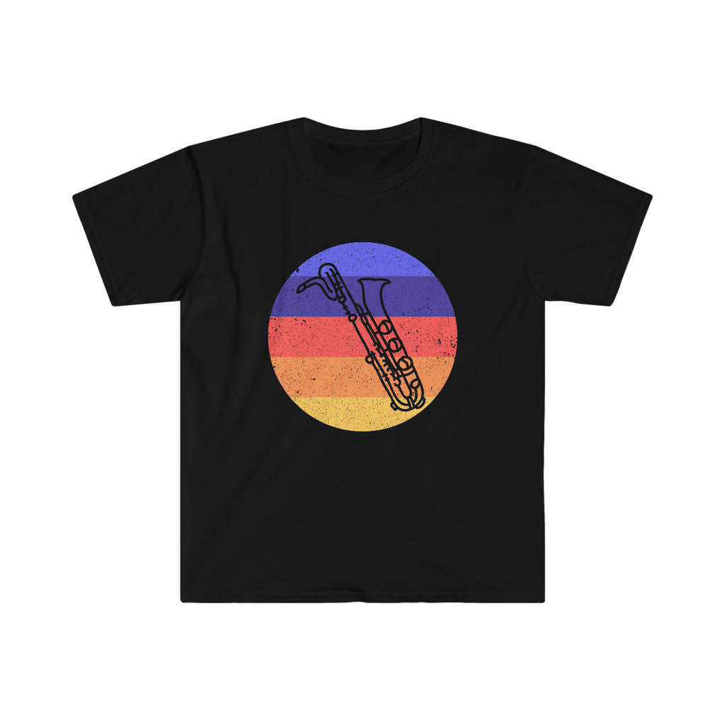 Vintage Grunge Circle Sunset - Bari Sax - Unisex Softstyle T-Shirt