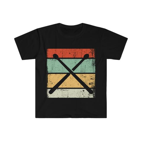 Vintage Grunge Lines - Drumsticks - Unisex Softstyle T-Shirt