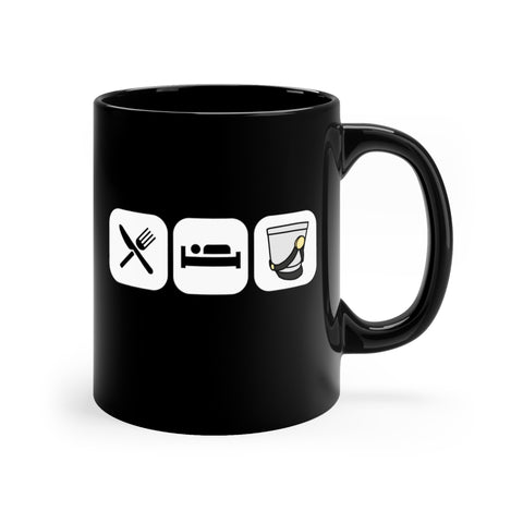 Eat, Sleep, Play - Shako - 11oz Black Mug