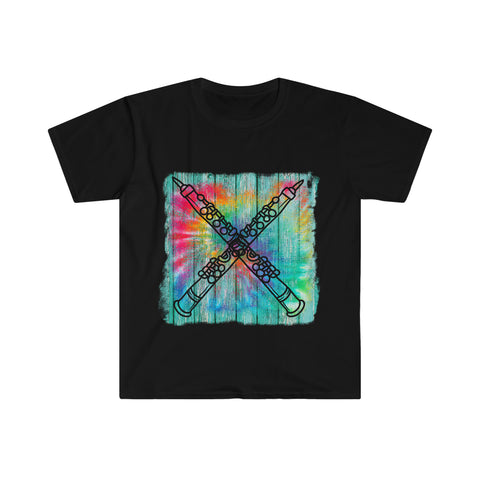 Vintage Wood Tie Dye Lines - Oboe - Unisex Softstyle T-Shirt