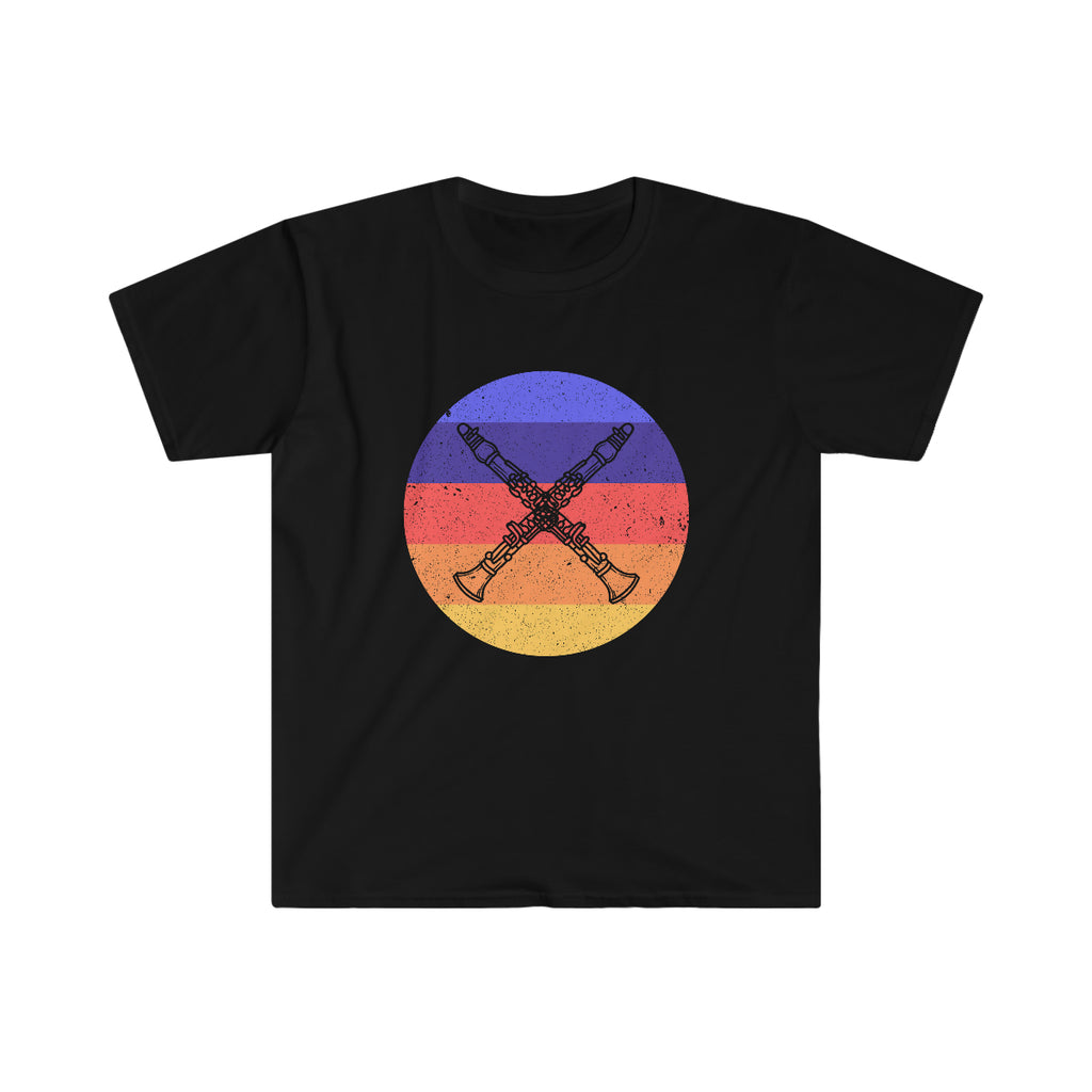 Vintage Grunge Circle Sunset - Clarinet - Unisex Softstyle T-Shirt