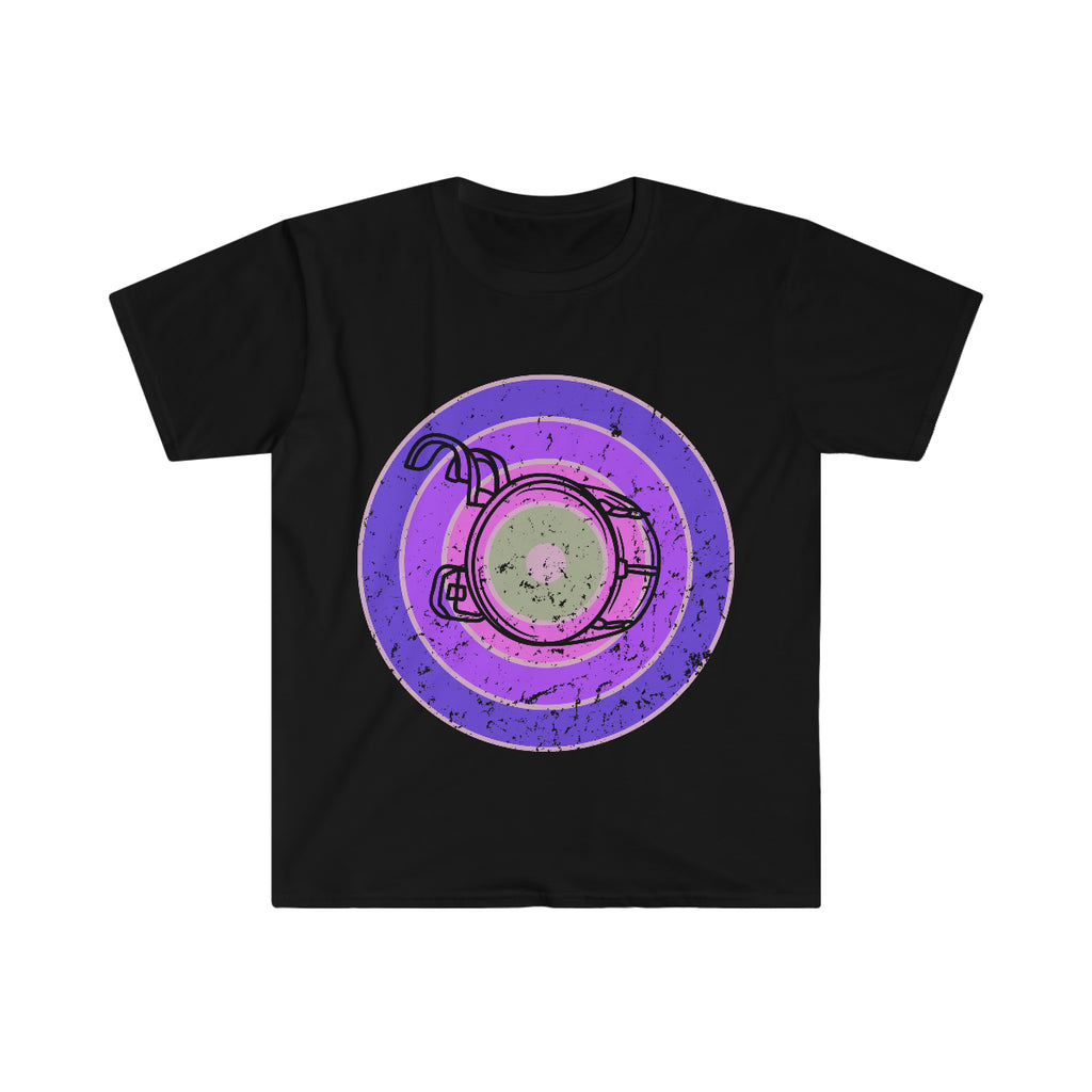 Vintage Grunge Purple Circle - Bass Drum - Unisex Softstyle T-Shirt