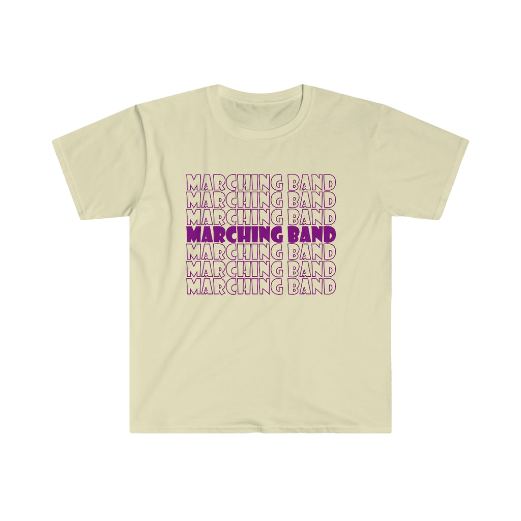 Marching Band - Retro - Purple - Unisex Softstyle T-Shirt