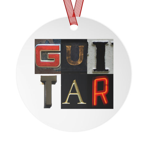 Guitar - Artsy Alphabet - Metal Ornament