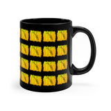 Vintage Yellow Cloud - Bari Sax - 11oz Black Mug - Pattern