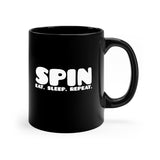 SPIN. Eat. Sleep. Repeat 3 - Color Guard - 11oz Black Mug
