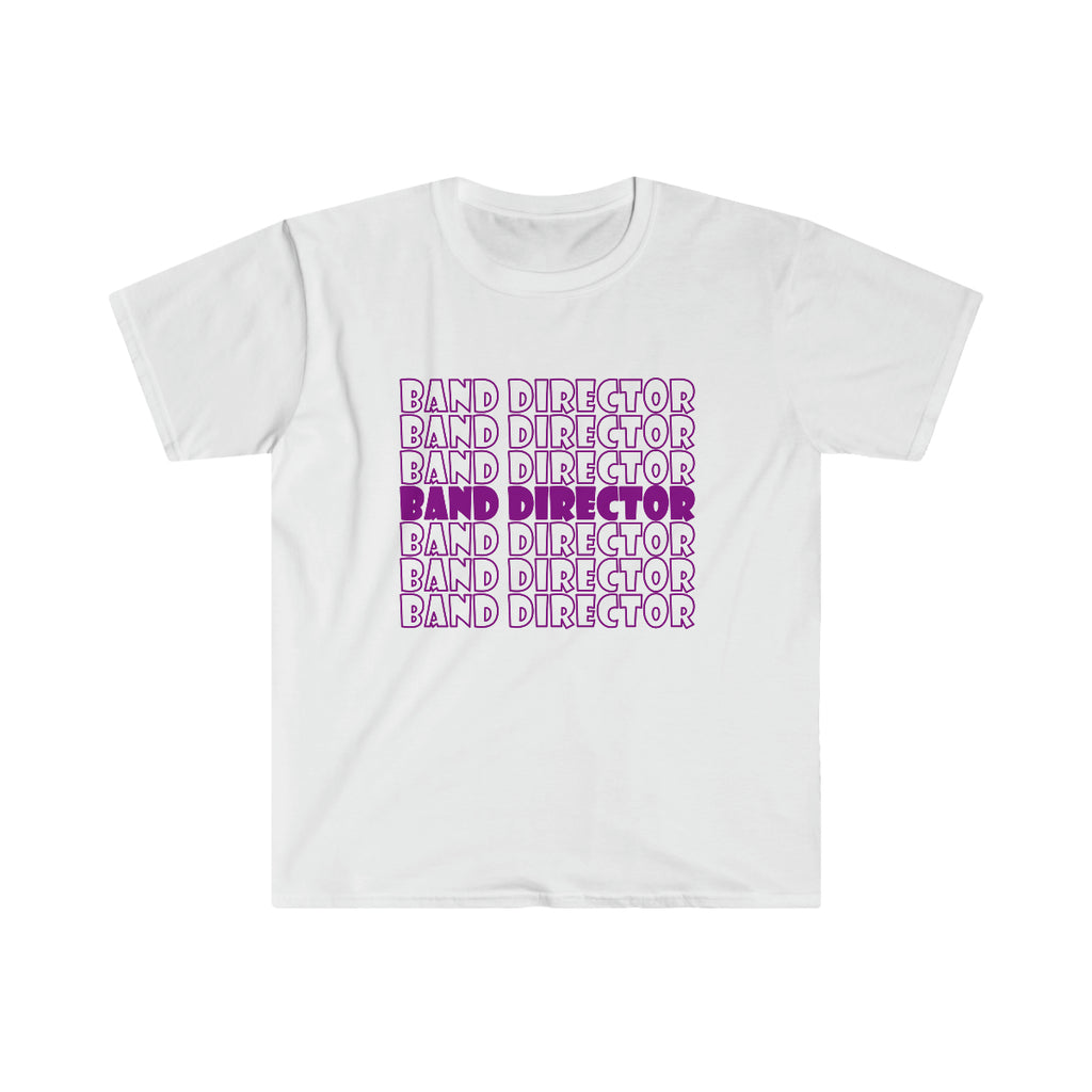 Band Director - Retro - Purple - Unisex Softstyle T-Shirt