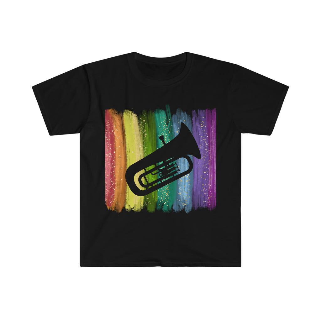 Vintage Rainbow Paint - Tuba - Unisex Softstyle T-Shirt