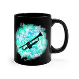 Vintage Turquoise Cloud - Trumpet - 11oz Black Mug