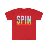 SPIN. Eat. Sleep. Repeat - Rainbow 2 - Color Guard - Unisex Softstyle T-Shirt