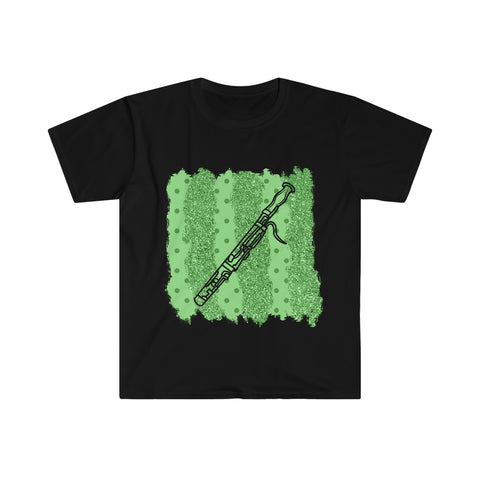 Vintage Green Glitter Dots - Bassoon - Unisex Softstyle T-Shirt