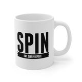 SPIN. Eat. Sleep. Repeat 7 - Color Guard - 11oz White Mug