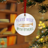 Plays Well With Others - Trumpet - Metal Ornament