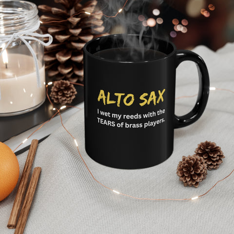 Alto Sax - Tears - 11oz Black Mug