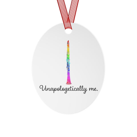 Unapologetically Me - Rainbow - Clarinet - Metal Ornament