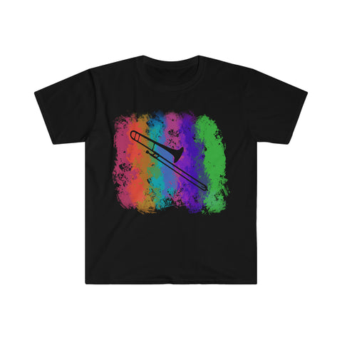 Vintage Rainbow Cloud - Trombone - Unisex Softstyle T-Shirt