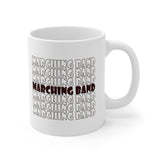 Marching Band - Retro - Maroon - 11oz White Mug
