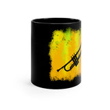 Vintage Yellow Cloud - Trumpet - 11 oz Black Cup