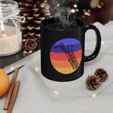 Vintage Grunge Circle Sunset - Bari Sax - 11oz Black Mug