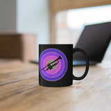 Vintage Grunge Purple Circle - Trumpet - 11oz Black Mug