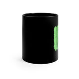 Vintage Green Glitter Dots - Bassoon - 11oz Black Mug