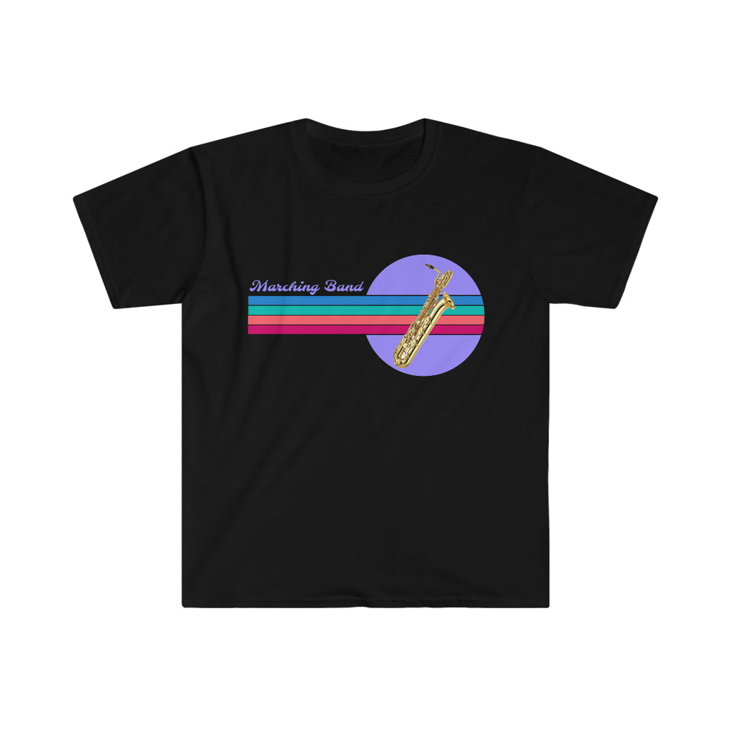 Marching Band - Retro - Bari Sax - Unisex Softstyle T-Shirt