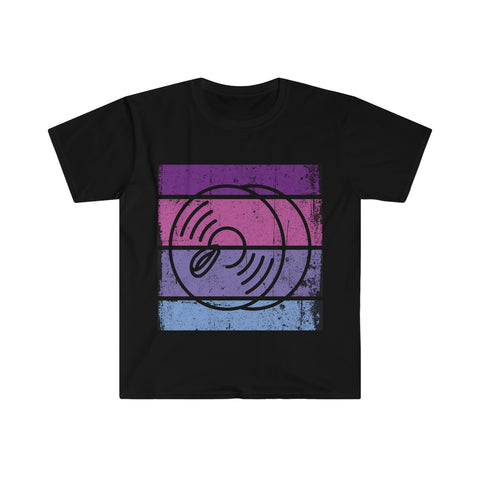 Vintage Grunge Purple Lines - Cymbals - Unisex Softstyle T-Shirt